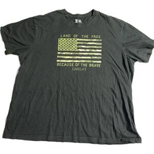 Bass Pro Shops Land of the‎ Free Because of the Brave Men's 3XL Black T-shirt